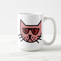 Cartoon-Katzen-tragende Sonnenbrillen Tee Tasse