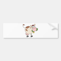 Cartoon-Kuh-Charakter Auto Sticker