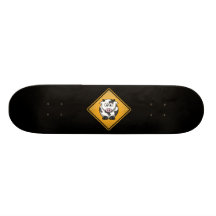 Cartoon-Kuh-Warnzeichen Skateboarddecks