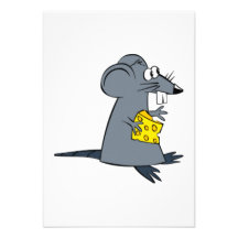 Cartoon-Maus mit Käse Einladung