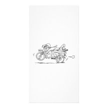 Cartoon-Motorrad-Mann Personalisierte Foto Karte