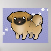 Cartoon Pekeingese (Welpe geschnitten) Plakat