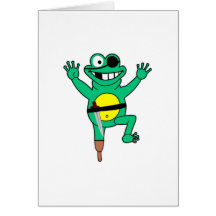 Cartoon-Piraten-Frosch Grußkarten