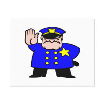 Cartoon Police Officer Canvas Print