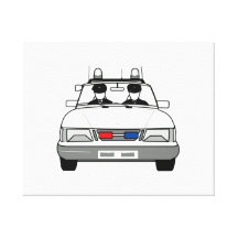 Cartoon-Polizei-Auto Gespannte Galeriedrucke