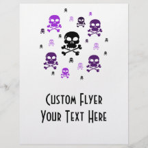 Cartoon-Schädel-Collage - lila Individuelle Flyer