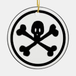 Cartoon-Schädel u. Knochen-Logo Ornament