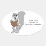 Cartoon Squirell Buchzeichen-Aufkleber