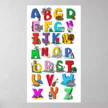 Cartoon-Wanddiagramm des Alphabetes (von 14,95) Plakate