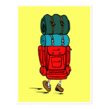 Cartoon-Wanderer-Postkarte