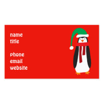 Cartoon-WeihnachtsPenguin Visitenkartenvorlagen