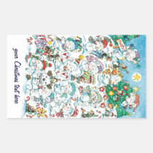Cartoon-Weihnachtspolare Bärenpenguins-Schnee-Part Sticker