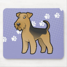 Cartoonairedale-Terrier/Waliser-Terrier Mauspad