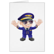 Cartoonflugzeugpilot Grußkarten