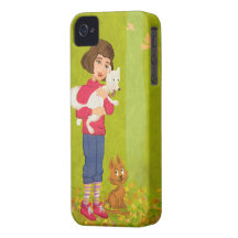 Cartoonmädchen iPhone 4 universeller Fall iPhone 4 Case-Mate Hülle