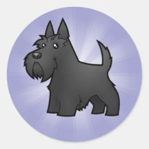 Cartoonscottish-Terrier Runder Aufkleber