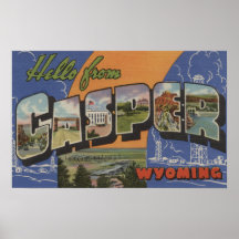 Casper, Wyoming - große Buchstabe-Szenen Plakat