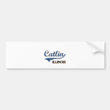Catlin Illinois Stadt-Klassiker Auto Aufkleber