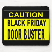 Caution_Black Freitag Tür-Kerl!! Mousepad