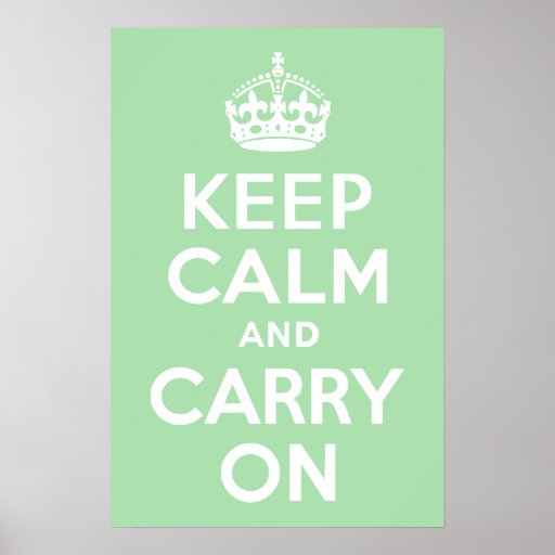 Celadon behalten Ruhe und machen weiter Plakatdrucke