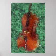 Cello auf Grün Plakate