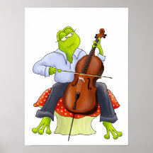 Cello-Frosch-Kunst-Druck Posterdrucke