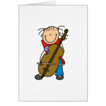 Cello-Strichmännchen-Karte