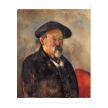 Cezanne - Selbstporträt mit Barett Postkarte