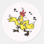 ChaChaCha-Huhn Runder Sticker
