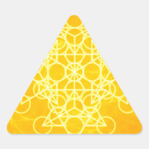 Chakra Mandala-heilige Geometrie-helles Gelb Dreieckige Aufkleber