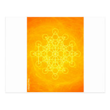 Chakra Mandala-heilige Geometrie-helles Gelb Postkarte
