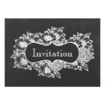 chalkboard floral wedding invites einladungen
