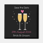 Champagne-Toast-Save the Date Magnet Kühlschrankmagnete
