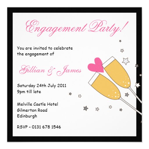 Champagne-Toast-Verlobungs-Party Einladung 3