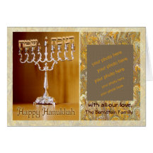 Chanukka Menorah und Ihr Foto Grußkarten
