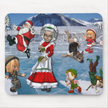 Chaos beim Nordpol, Eis-Skaten Weihnachtsmann Mousepad