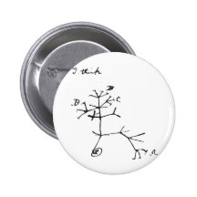 Charles Darwin - ich denke (Schwarzes) Anstecknadelbuttons