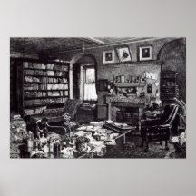 Charles Darwins Studie an unten bringen, 1882 unte Posterdruck