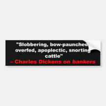 Charles Dickens auf Banker-Autoaufkleber