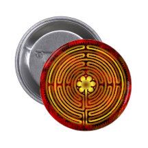Chartres-Labyrinth-Feuer-Knopf Anstecknadel