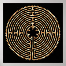 Chartres-Labyrinth-Perlen-dunkler Weg-Druck Posterdruck