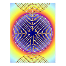 Chartres-Labyrinth-Perlen-Licht-Weg-Postkarte
