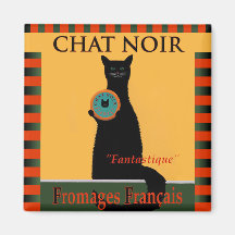 Chat Noir Fromages Français Magnete