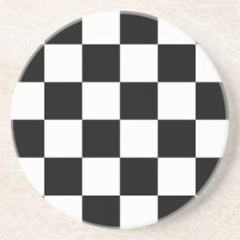 Checkered Schwarzweiss-Auto, das Flagge läuft Getränke Untersetzer