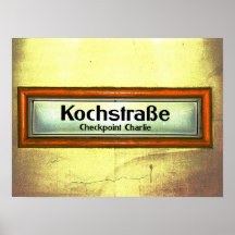 Checkpoint Charlie, Kochstrabe, Gelb und Orange Posterdrucke