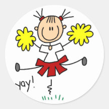 Cheerleader-Strichmännchen-Aufkleber