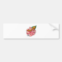 Cheetah-Druck-Rose Autoaufkleber