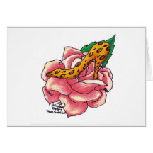 Cheetah-Druck-Rose Grußkarten