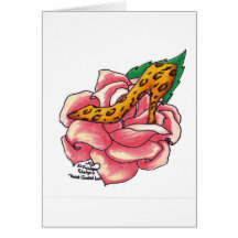 Cheetah-Druck-Rose Karten