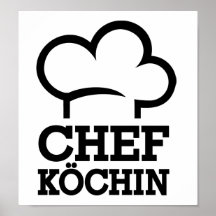 Chefköchin Koch Koch Plakate